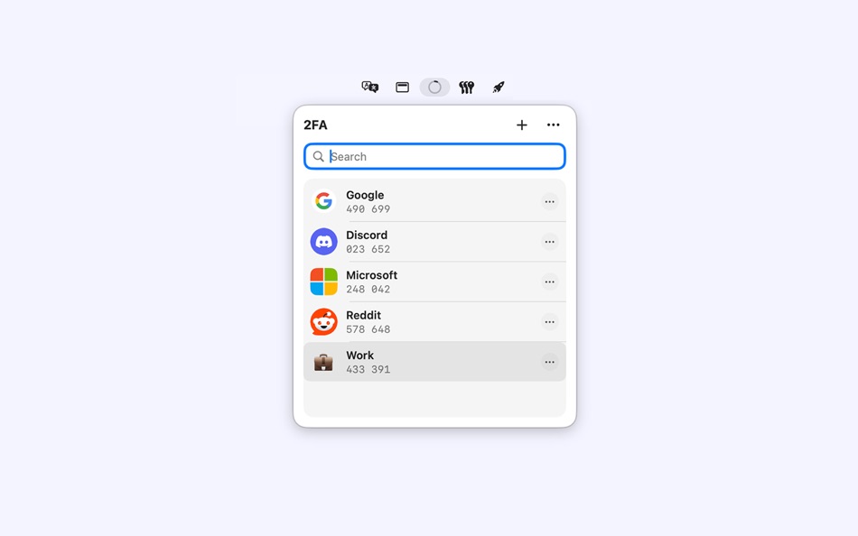#1. 2FA Authentication Code (macOS) di: Gabriel Sgroi