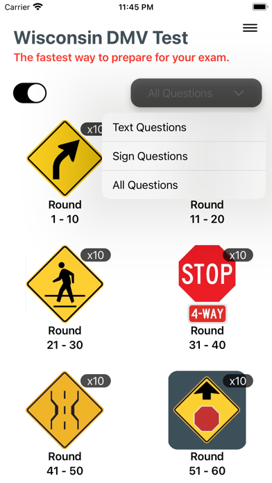 Wisconsin DMV Practice 2025 Screenshot