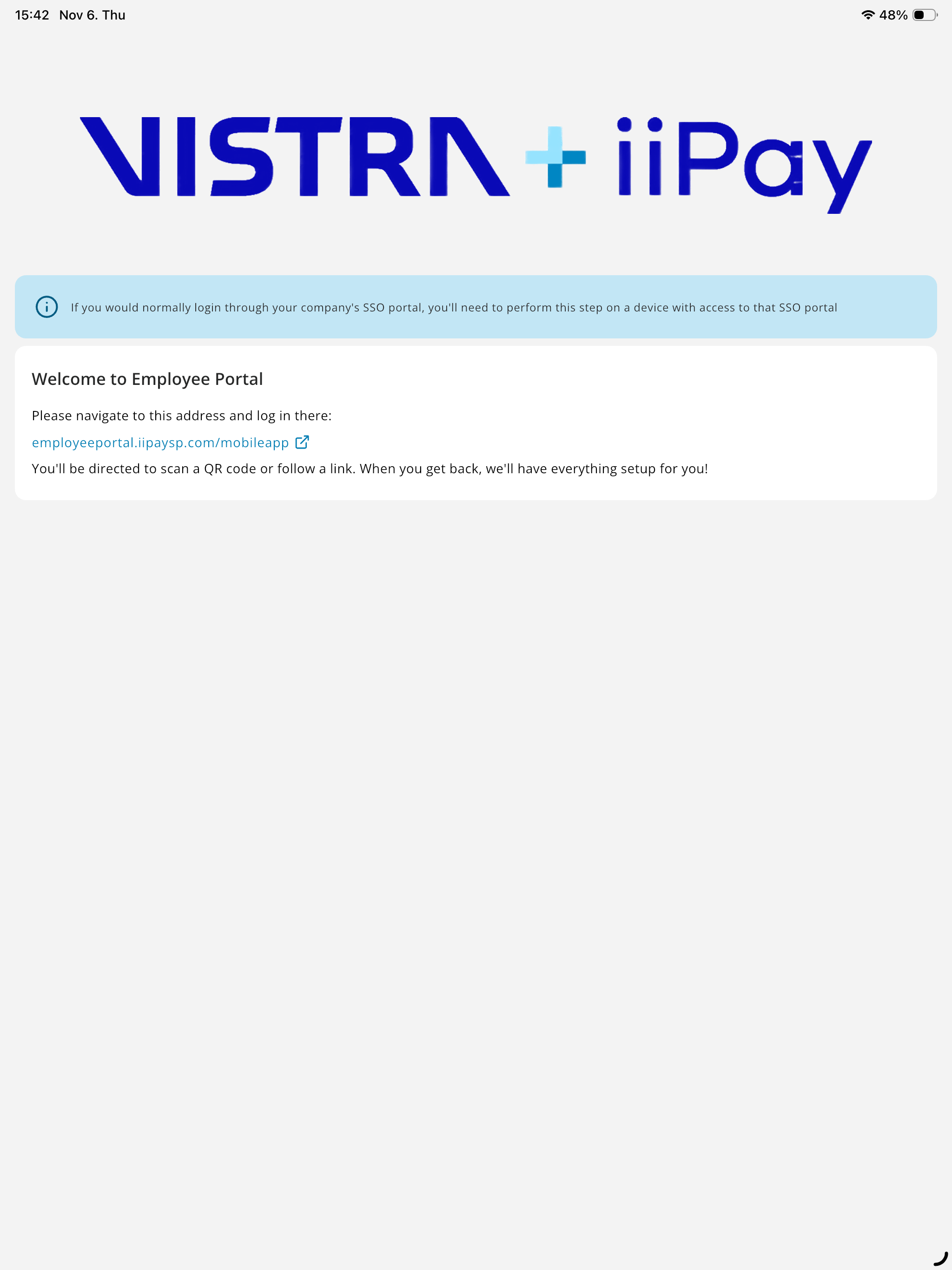 Vistra+iiPay: Employee Portal