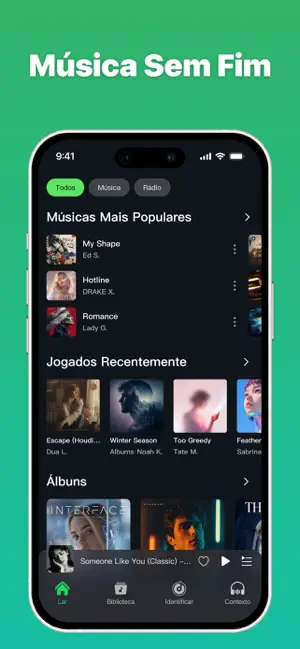 mp3 reprodutor de música iPhone screenshot 1