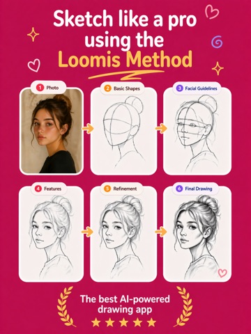Sketch Steps: AI Loomis Draw iPad screenshot 1