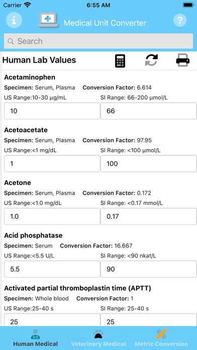 Medical Unit Converter Screenshot
