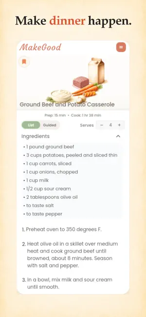 MakeGood: Dinner Recipe Ideas screenshot 4