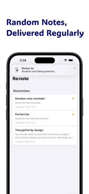 Random Note Reminder | Re:note screenshot 1