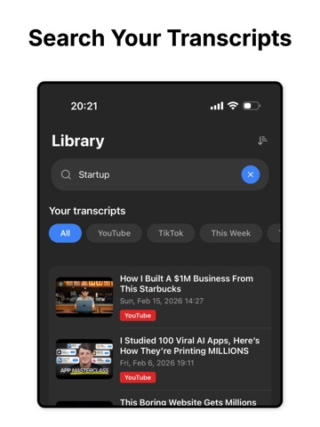 Wordsify: Video Transcripts AI iPad screenshot