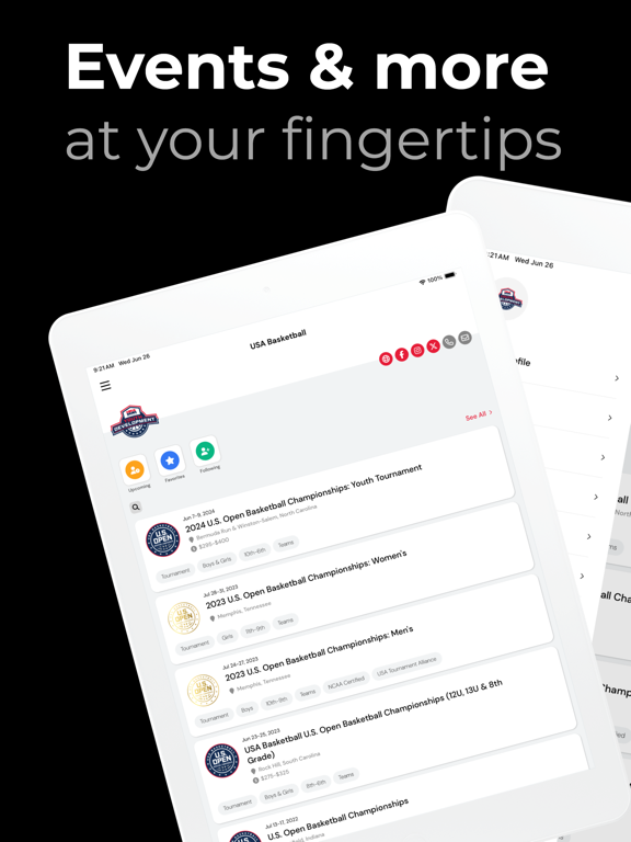 USA Basketball: Events iPad screenshot 1 - Sports app