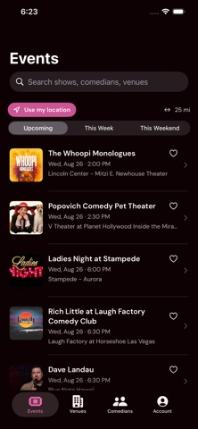 LaughTrack - Stand-Up Near You iPhone screenshot
