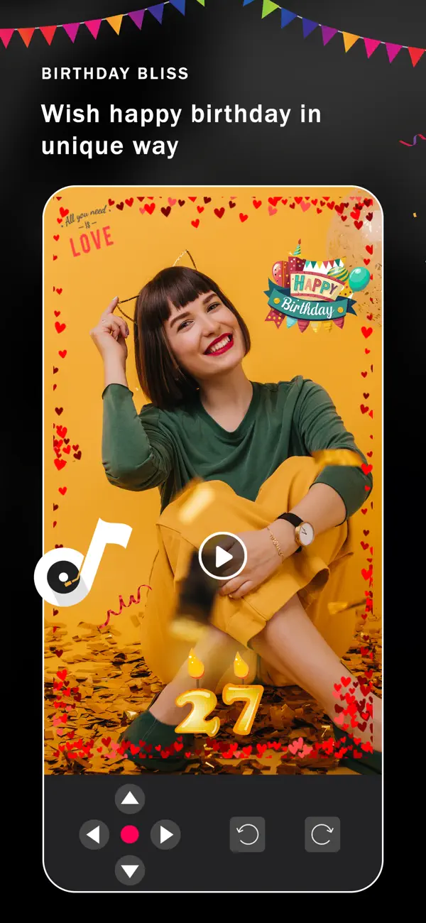 Screenshot #2 pour Birthday Video Maker Songs