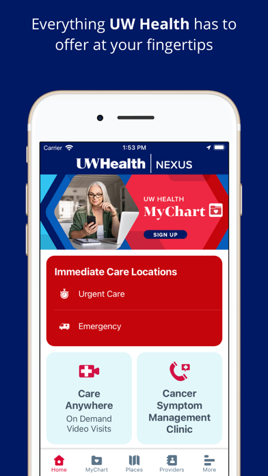 UW Health Nexus Screenshot