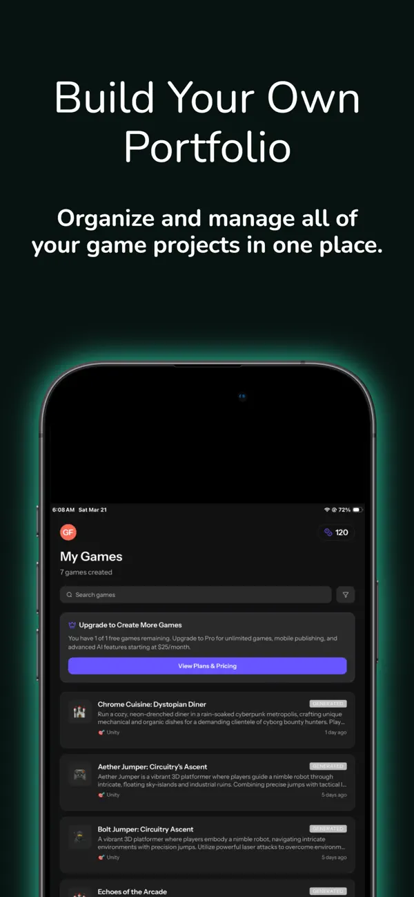 #1. GameForge AI: Code & Build (iOS) By: Rishad Baker