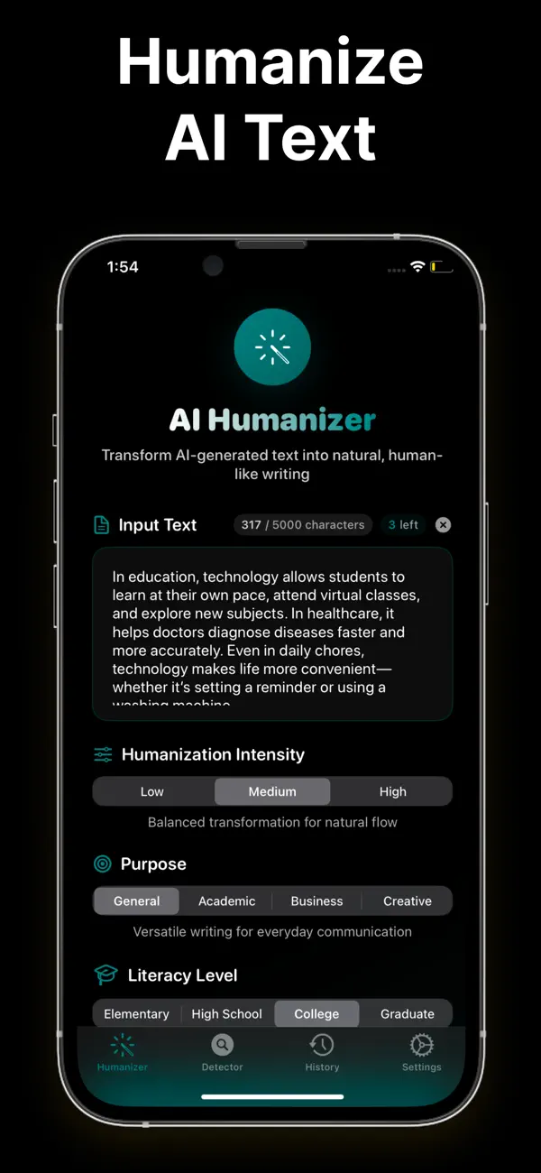 #1. AI Humanizer - Paraphrase Tool (iOS) โดย: Juyana Islam