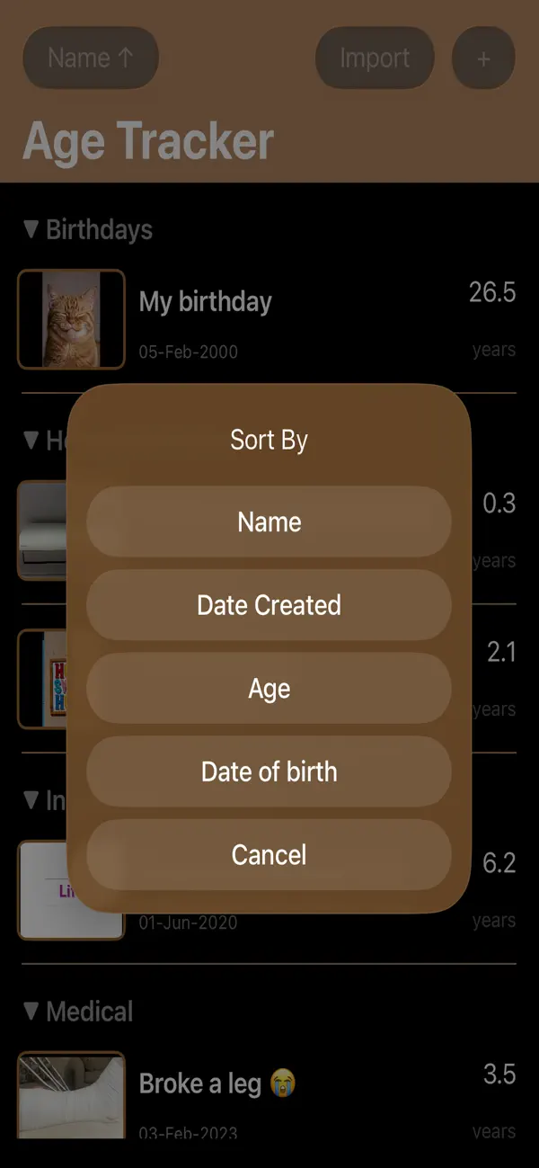 Screenshot #2 pour Age Tracker