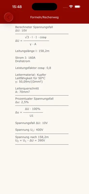 Spannungsfall Pro screenshot 3 of 9