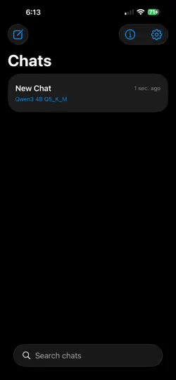 Screenshot von Untethered LLM auf dem iPhone 1