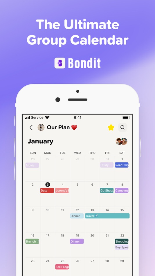 #1. Bondit - Group Calendar (iOS) 由: Bondit Community Inc.