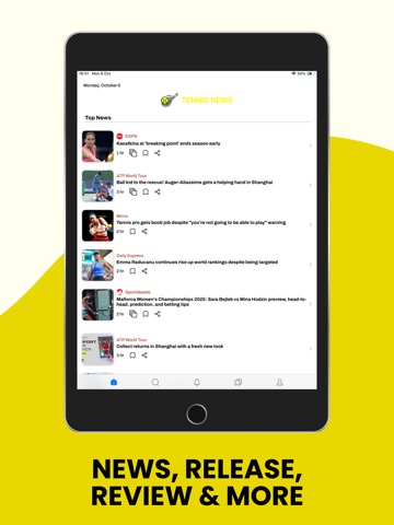 Tennis News, Scores & Results iPad screenshot
