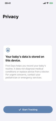 FirstDays Baby Tracker iPhone screenshot