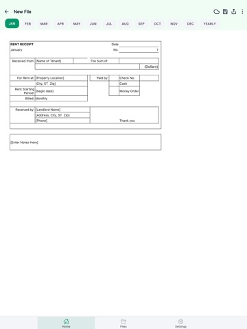 Monthly Rent Receipt iPad screenshot