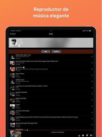 Online Música y Video Player iPad screenshot 7