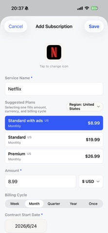 Subscly: Subscription Manager screenshot