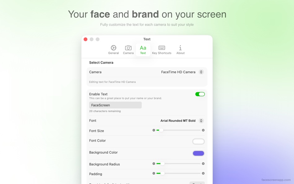 #6. FaceScreen - Desktop Camera (macOS) โดย: Ram Patra