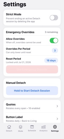 Detach: App Blocker iPhone screenshot