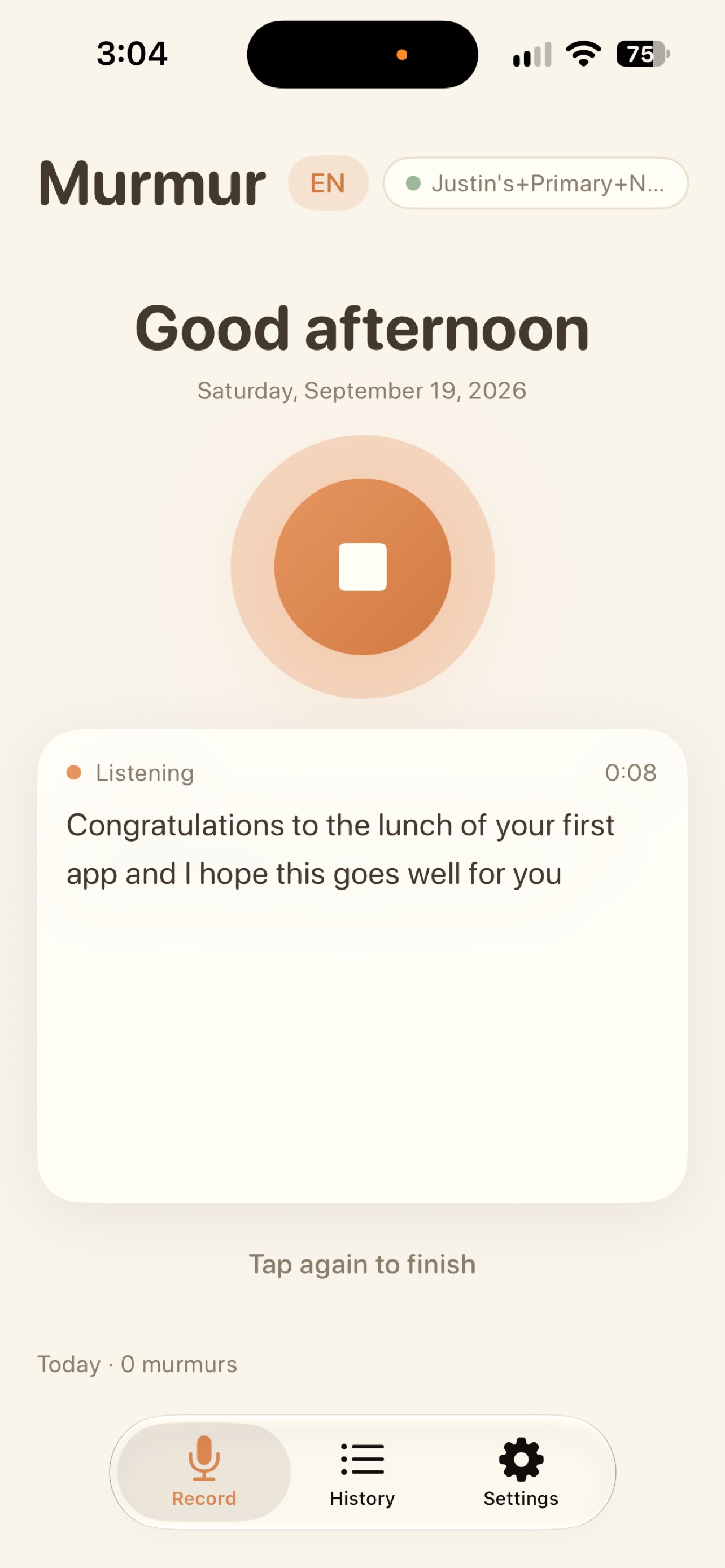 Screenshot 2 of Murmur Voice Notes