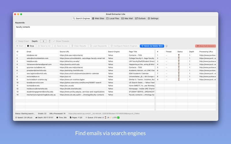 Screenshot #1 pour Email Extractor Lite