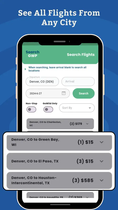 SearchGWP Go Wild Pass Flights screenshot 3 of 4