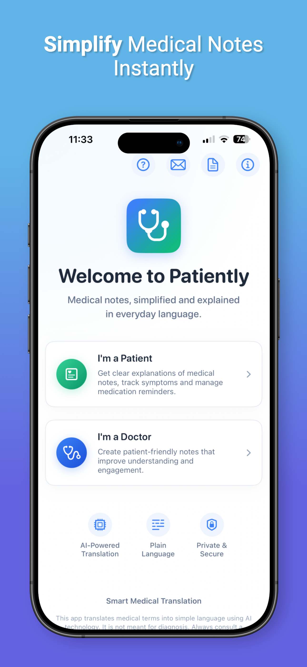 Patiently AI: Simplify Notes