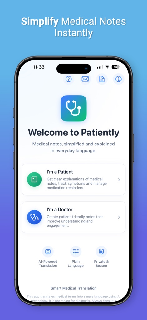 Patiently AI: Simplify Notes - Medical App | MWM
