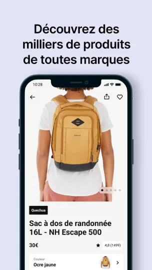 Capture d'écran de Decathlon Shopping sur iPhone 2