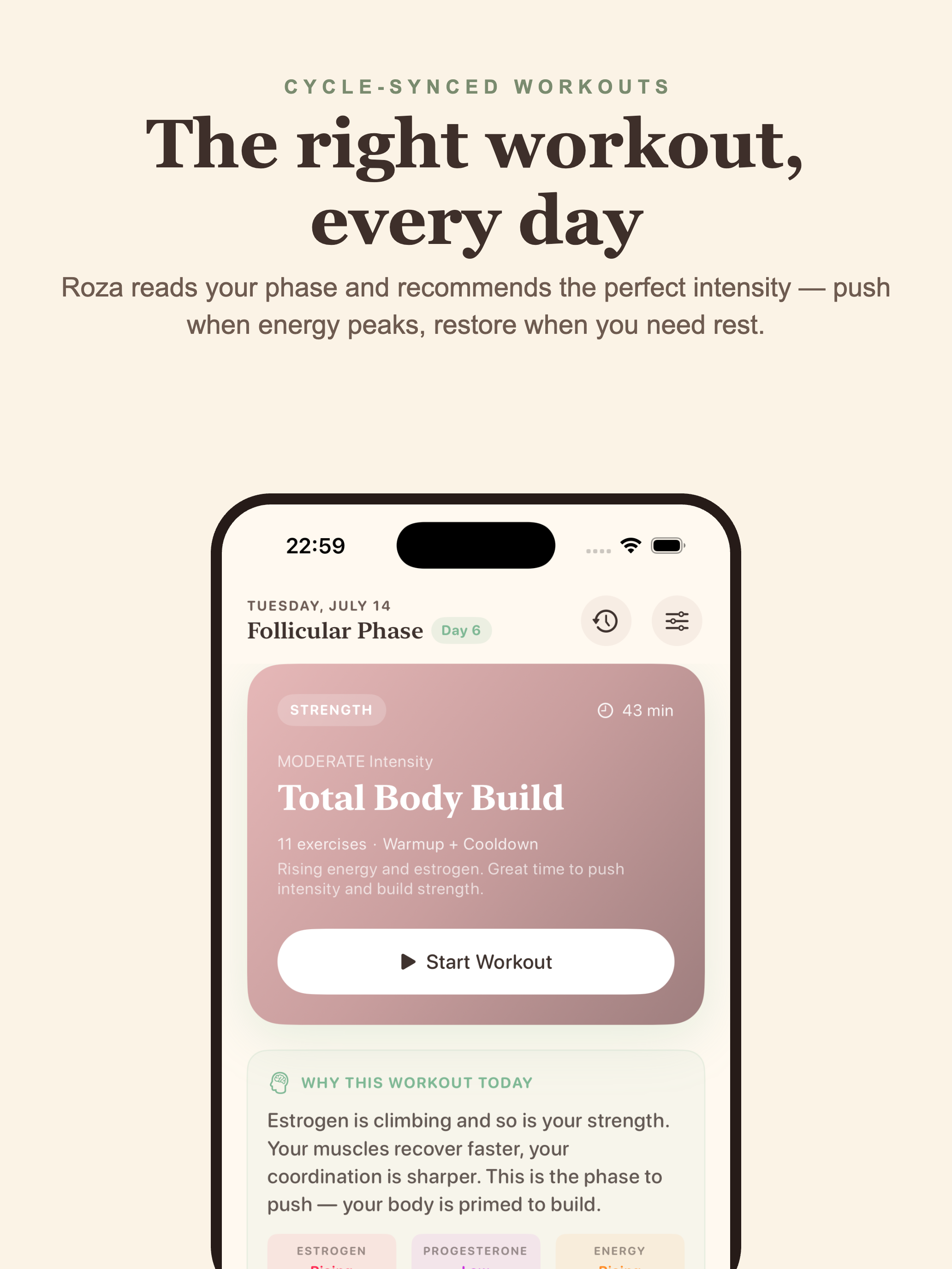 Roza: Cycle Sync Fitness screenshot 8
