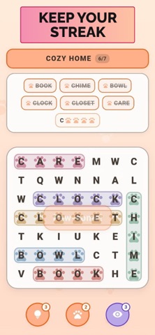 Word Search Puzzles: Meoword iPhone screenshot
