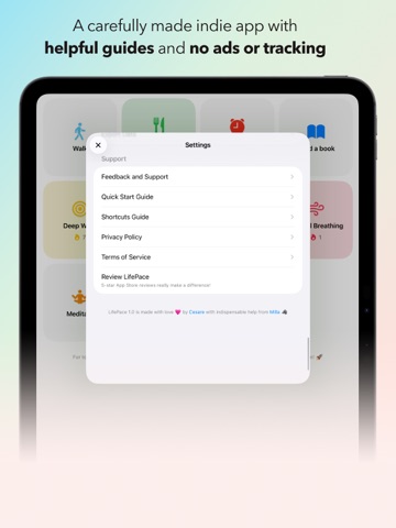 LifePace Habit Streaks Tracker iPad screenshot