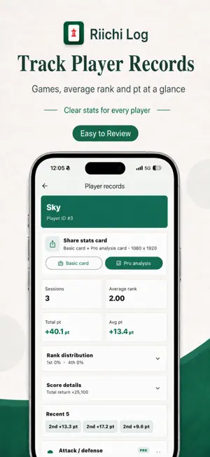 Riichi Log: Score Tracker screenshot 2
