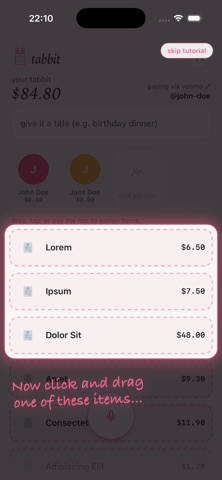 Tabbit: Split Bills Fast iPhone screenshot