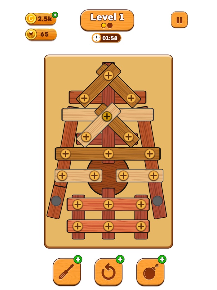 Screw Sorting Wood Puzzle