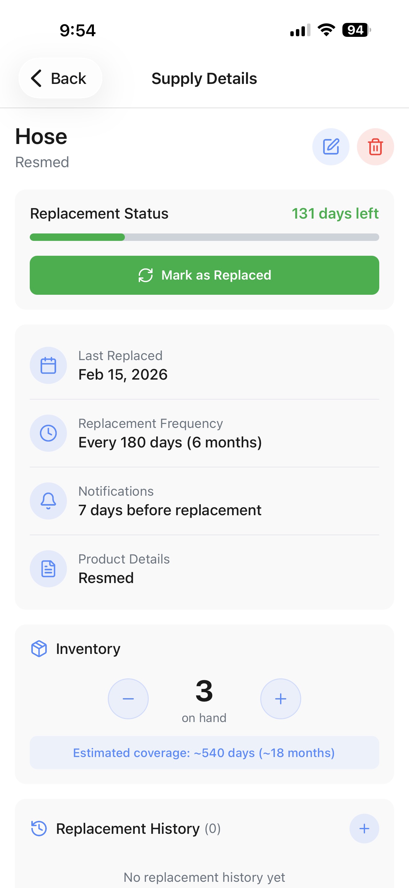 CPAP Supply Tracker screenshot 7