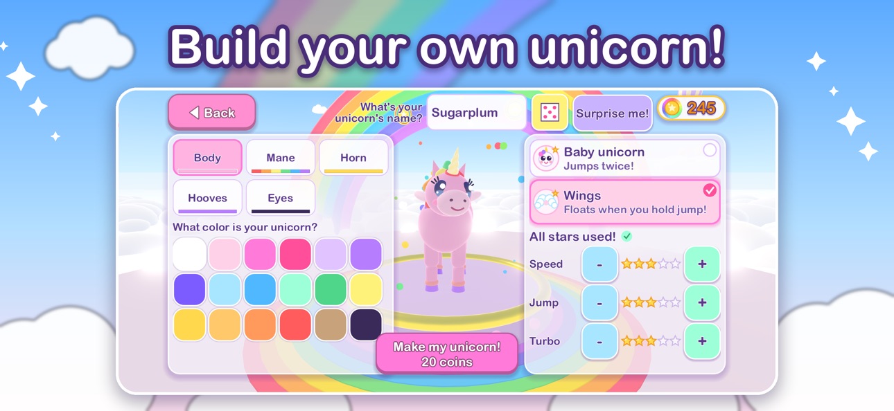 Screenshot 2 of Unicorn Rainbow Race
