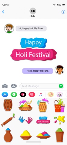 Holi Stickers - Dhuleti Emojis iPhone screenshot