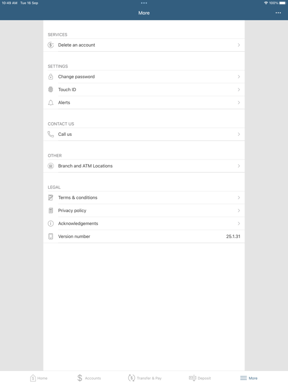 Cendera Bank iPad screenshot 4 - Finance app