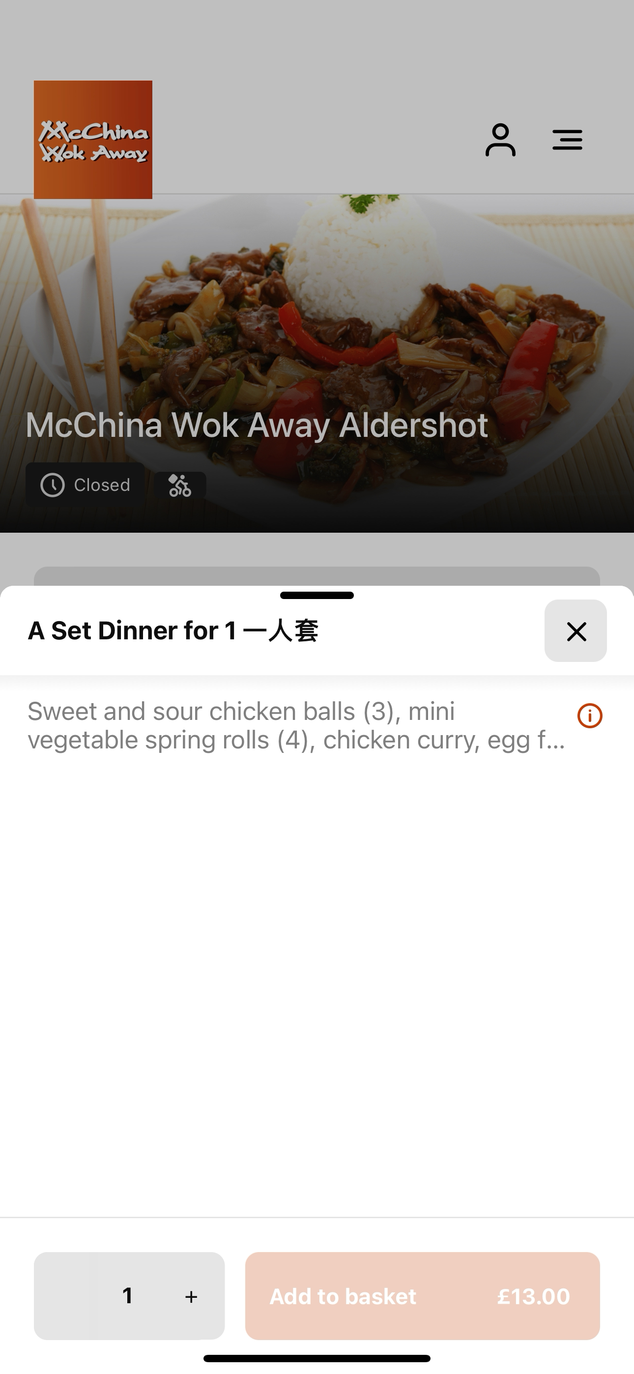 McChina Wok Away Aldershot