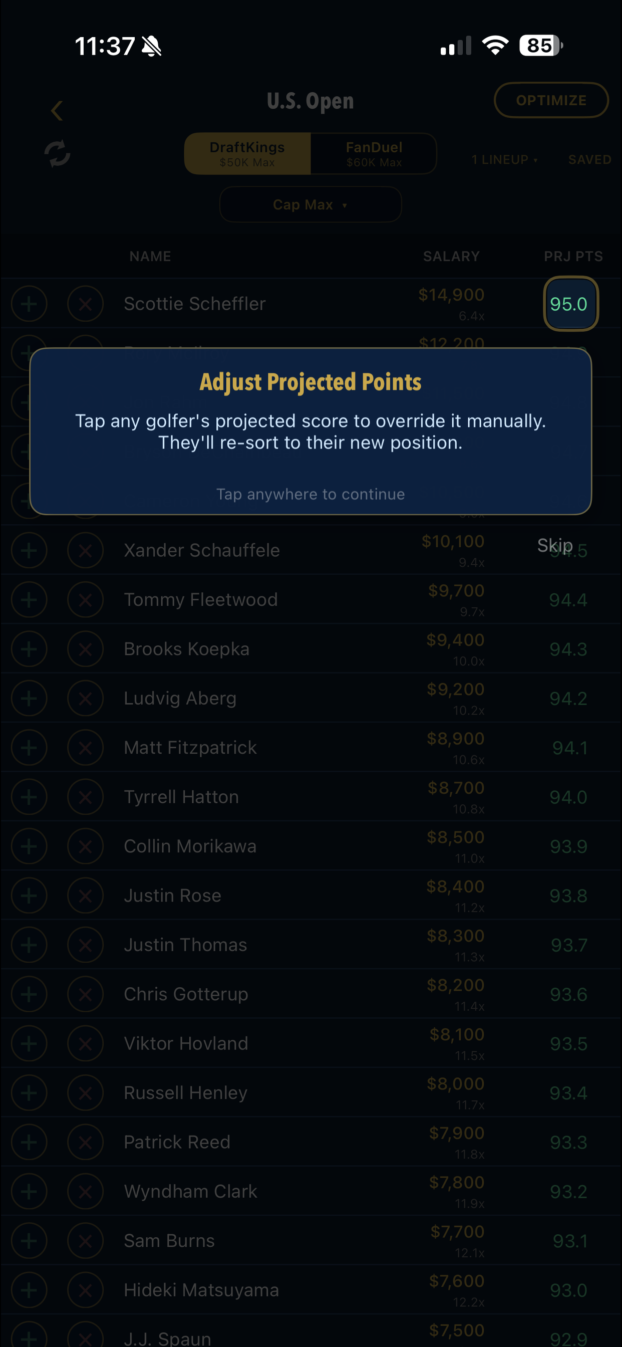 SOLV: NFL & PGA Optimizer screenshot 5
