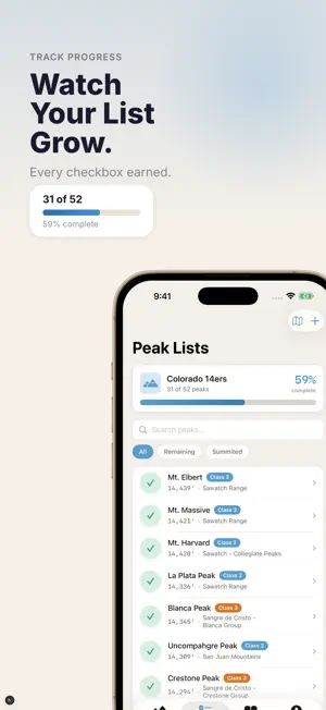 Peak Bagging Tracker - Cairn screenshot 1