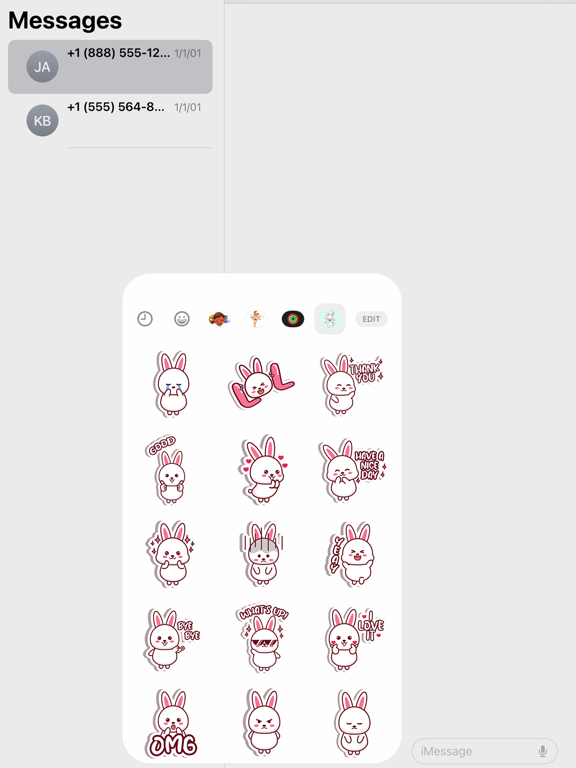 Screenshot #5 pour Adorable Bunny Stickers Set