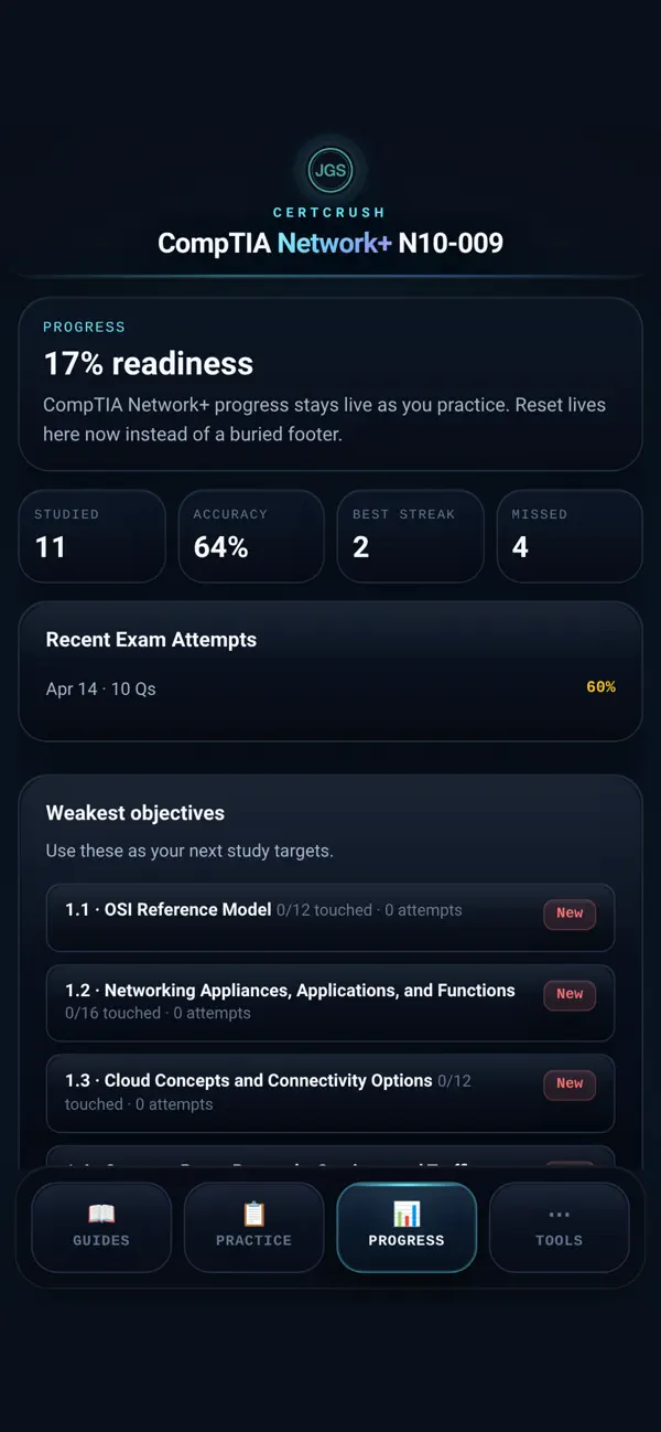 Screenshot #1 pour CertCrush: Network+ N10-009