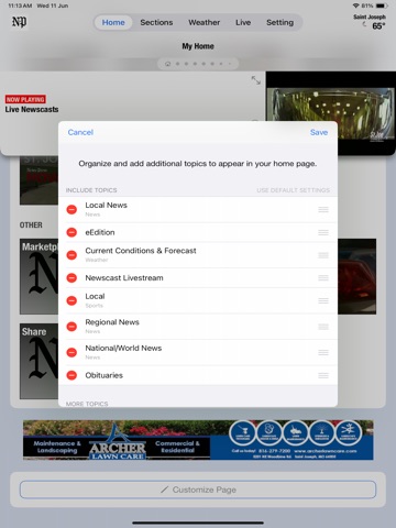 St. Joseph News-Press NOW iPad screenshot