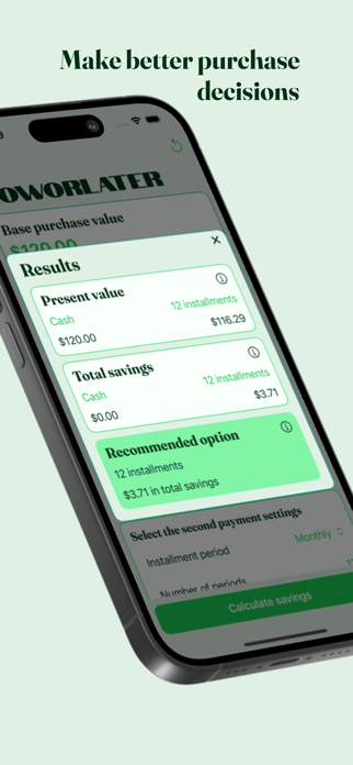 NowOrLater: Purchase partner Screenshot 2 of 4