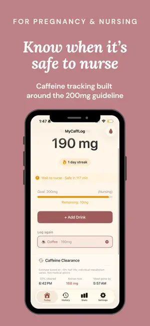 MyCaffLog - Caffeine Tracker screenshot 1